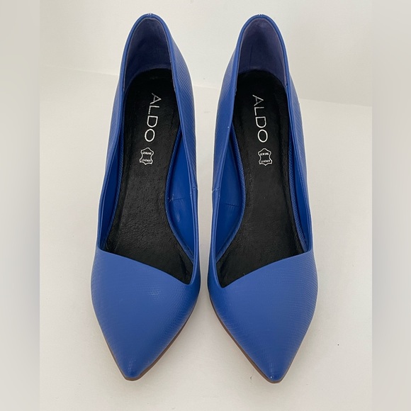 ALDO Nydaudia Royal Blue Snakeskin Heels, Size 7 - Picture 3 of 6
